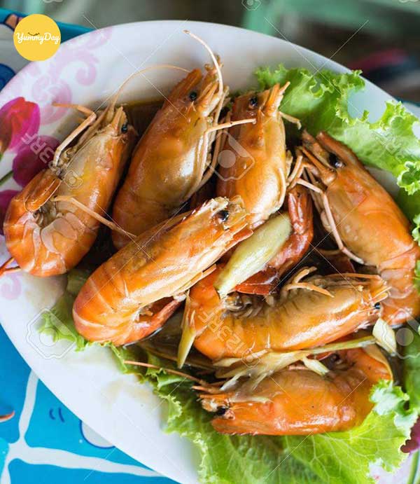Tôm hấp sả hấp dẫn