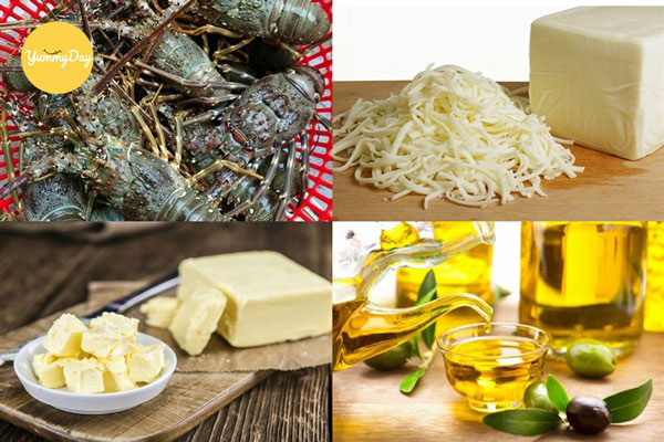 Nguyên liệu làm món tôm hùm nướng phô mai