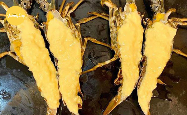 Phết đều phô mai lên con tôm hùm
