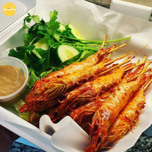 Tôm nướng muối ớt chín đều hai mặt