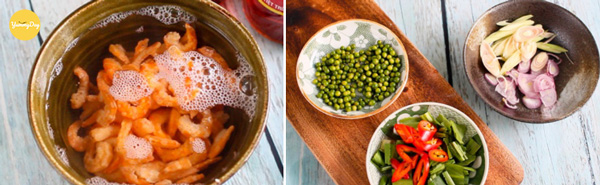 Nguyên liệu cho món tôm rim mặn