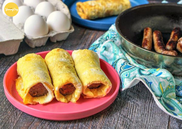 Trứng cuộn xúc xích pate cả nhà thích mê