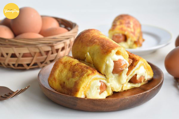 Món trứng cuộn pate xúc xích