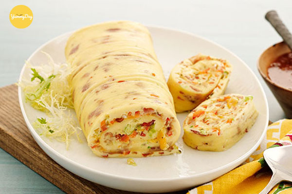 Thành phẩm món trứng chiên phô mai đậm đà hương vị