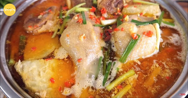 Thành phẩm món lẩu vịt nấu chao