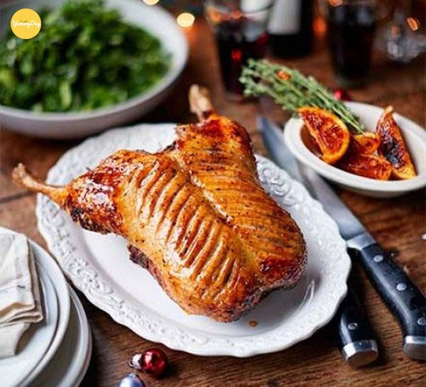 Thành phẩm món vịt nướng lu bổ dưỡng